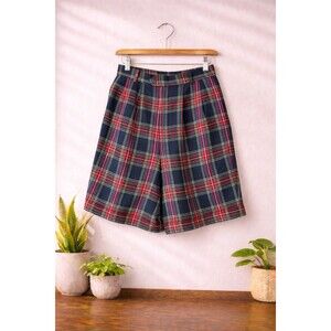 Vintage Tartan Plaid Wool Blend Culotte Shorts | Womens Size 6 | Made in USA